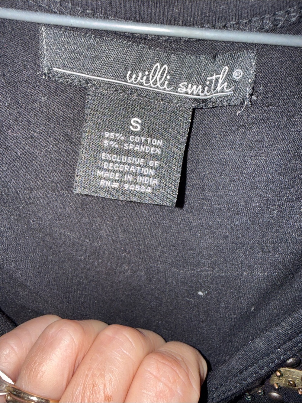 Will Smith Black Studded Scoop Neck - Picture 2 of 7